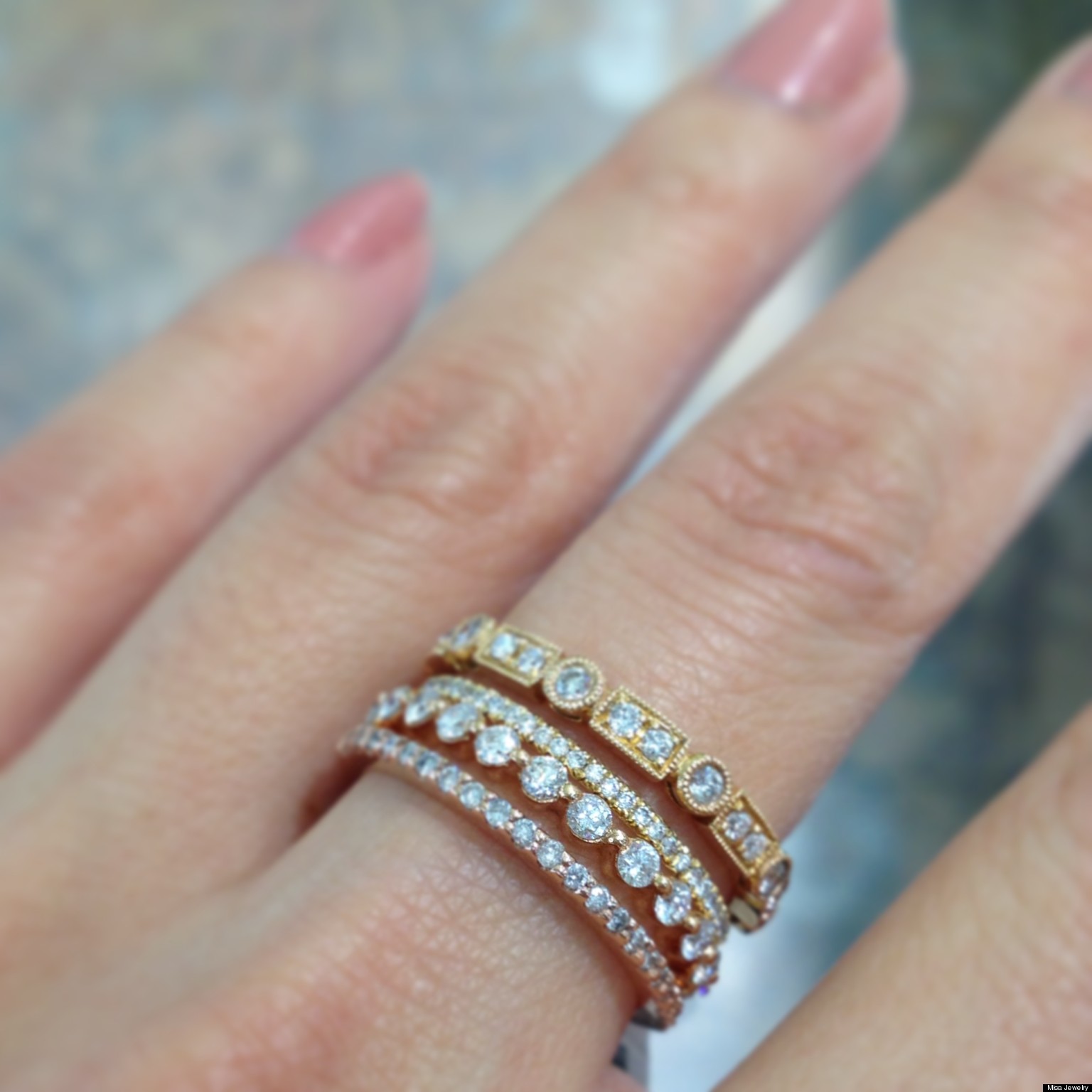 stackable designer wedding rings