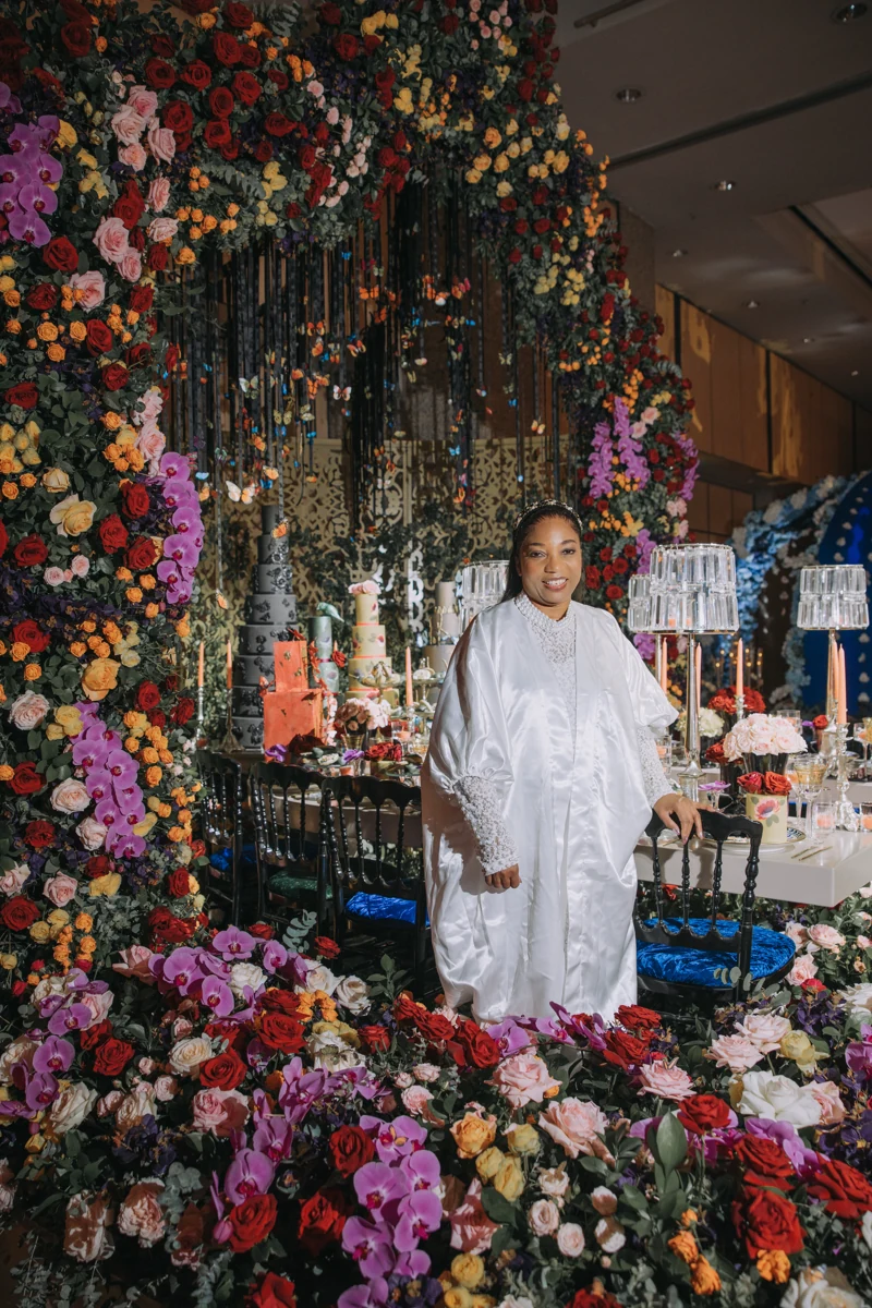 Elizabeth Solaru with Frida Kahlo’s Garden table design