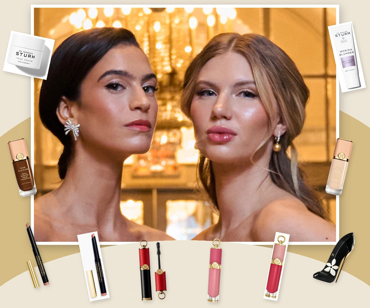 Look 1: Cherish the Day, models with the skin preparation, complexion, eye, cheek, lip and fragrance products