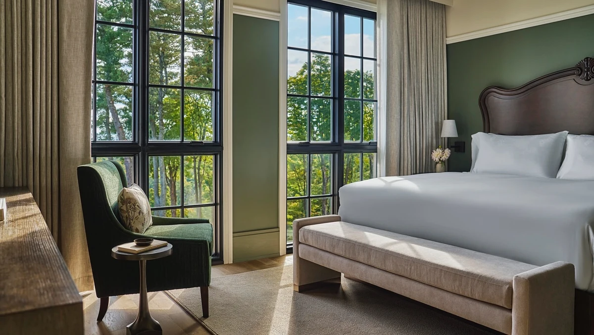 Pendry Natirar guest room with countryside views