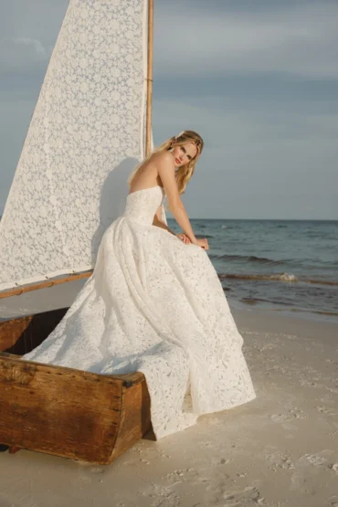 Anne Barge Fall 2027 Elara floral cutwork wedding dress, lookbook image 30
