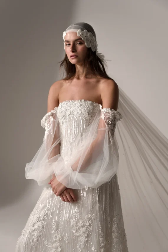 Lihi Hod Ever wedding gown with floral veil